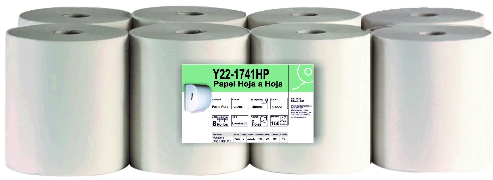 Pack de bobinas de papel secamanos de autocorte Simplecut