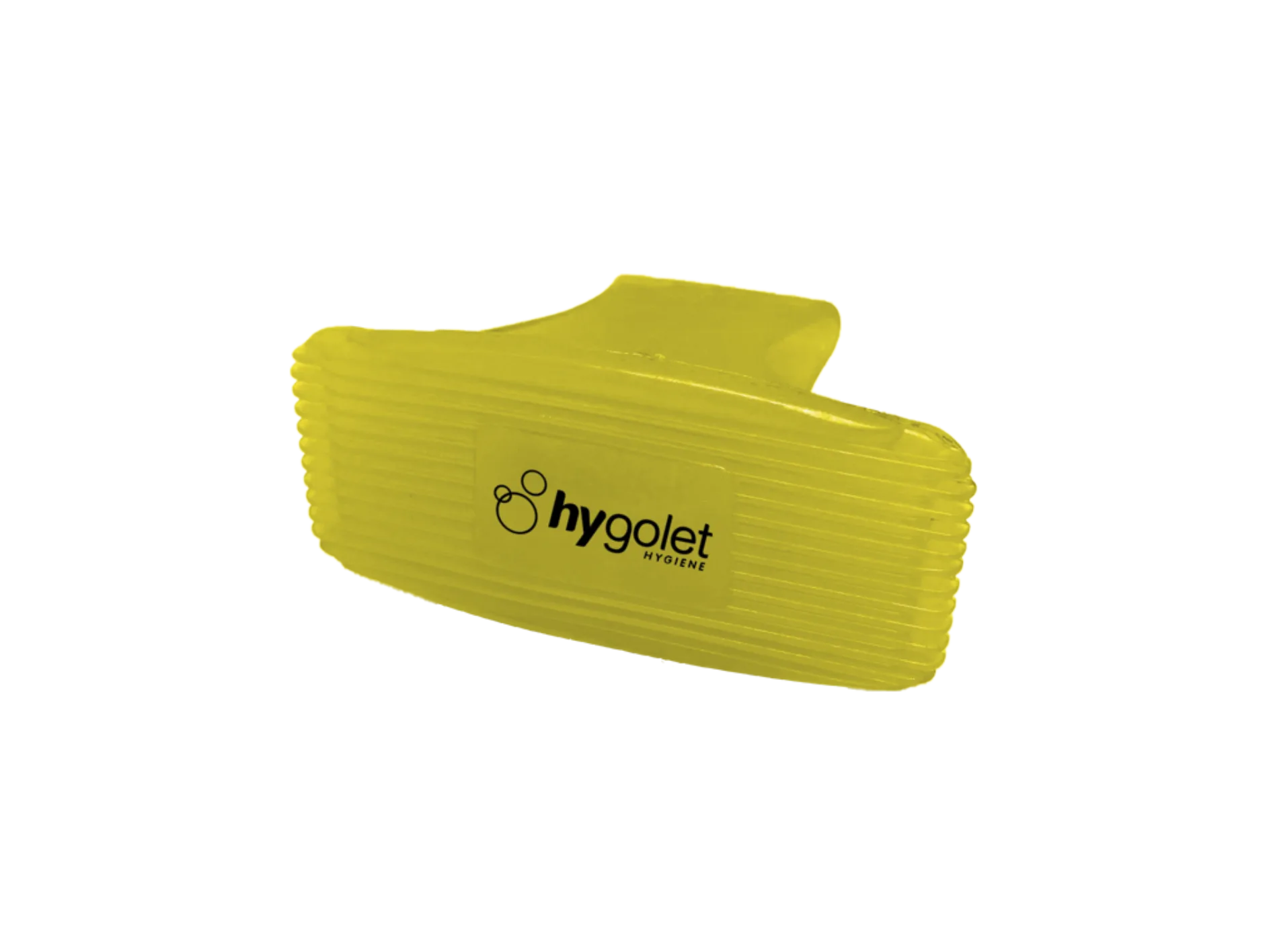 Clip ambientador amarillo Hygolet Toilet Clip Plus, aroma limón, para el borde del inodoro