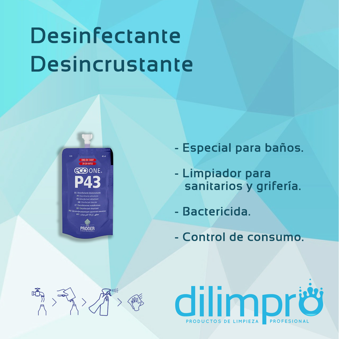 P43 - Desinfectante Desincrustrante Baños - Imagen 2