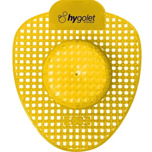 Tamiz para urinario Hygolet HY Double Active amarillo, visto de frente
