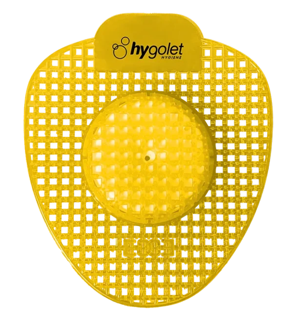 Tamiz para urinario Hygolet HY Double Active amarillo, visto de frente