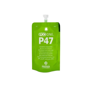 Sobre monodosis verde de Eco One P47, limpiador multiusos limpiacristales